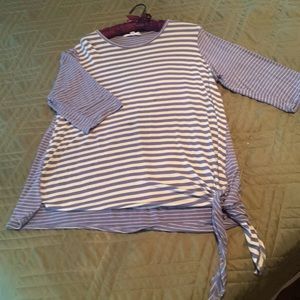 Molly+Isadora striped tie-waist top 1X
